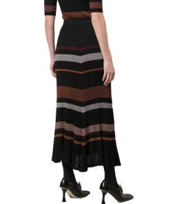 Proenza Schouler Zig-Zag Stripe Knit Midi Skirt