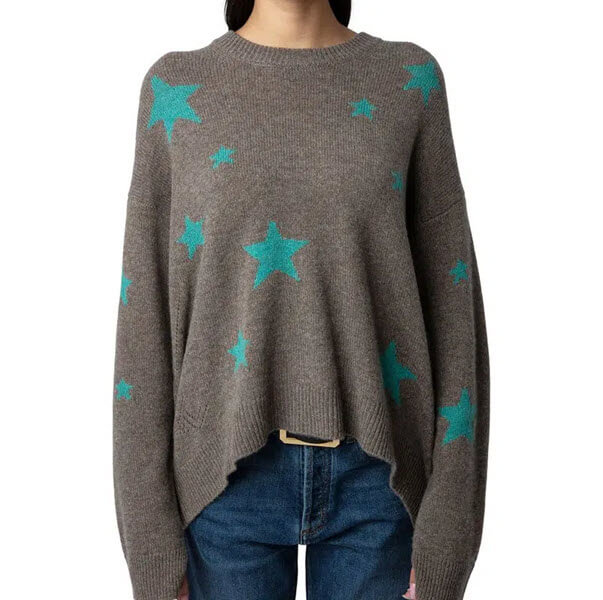 ZADIG &amp; VOLTAIRE セーター　カシミヤ100% 星飾り　ベージュ Zadig & Voltaire Women's Markus Star Embellished Cashmere Sweater