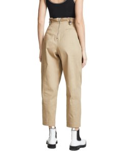 Alexander Wang Studded Belt-Loop Paperbag-Waist Pants