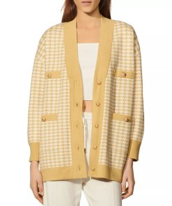 Sandro Dane Oversized Houndstooth Cardigan