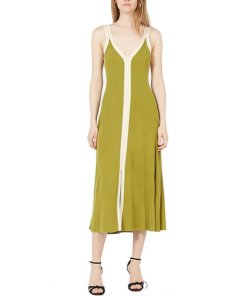 Sandro Elwire Ribbed Two-Tone Knit Midi Dress