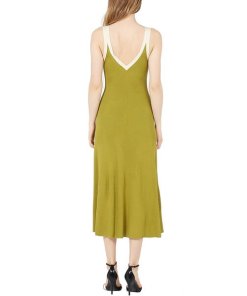 Sandro Elwire Ribbed Two-Tone Knit Midi Dress