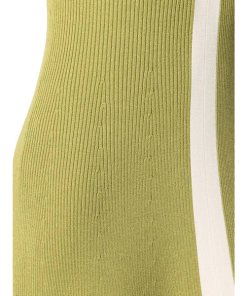 Sandro Elwire Ribbed Two-Tone Knit Midi Dress
