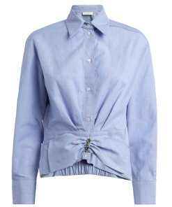 Sandro Saul Removable Bow Cropped Shirt