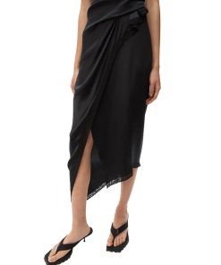 Alexanderwang.t Lace-Trim Draped Slip Dress