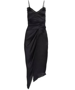 Alexanderwang.t Lace-Trim Draped Slip Dress