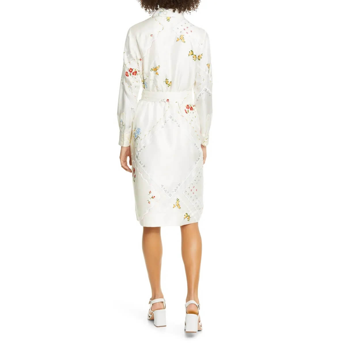Tory Burch Afternoon Tea Floral Long-Sleeve Silk Shirtdress – evaChic