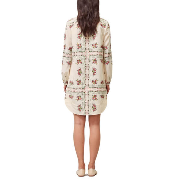tory burch embroidered sheath dress Women's Vintage Fringe Denim Embroidered Western Dress main image 0