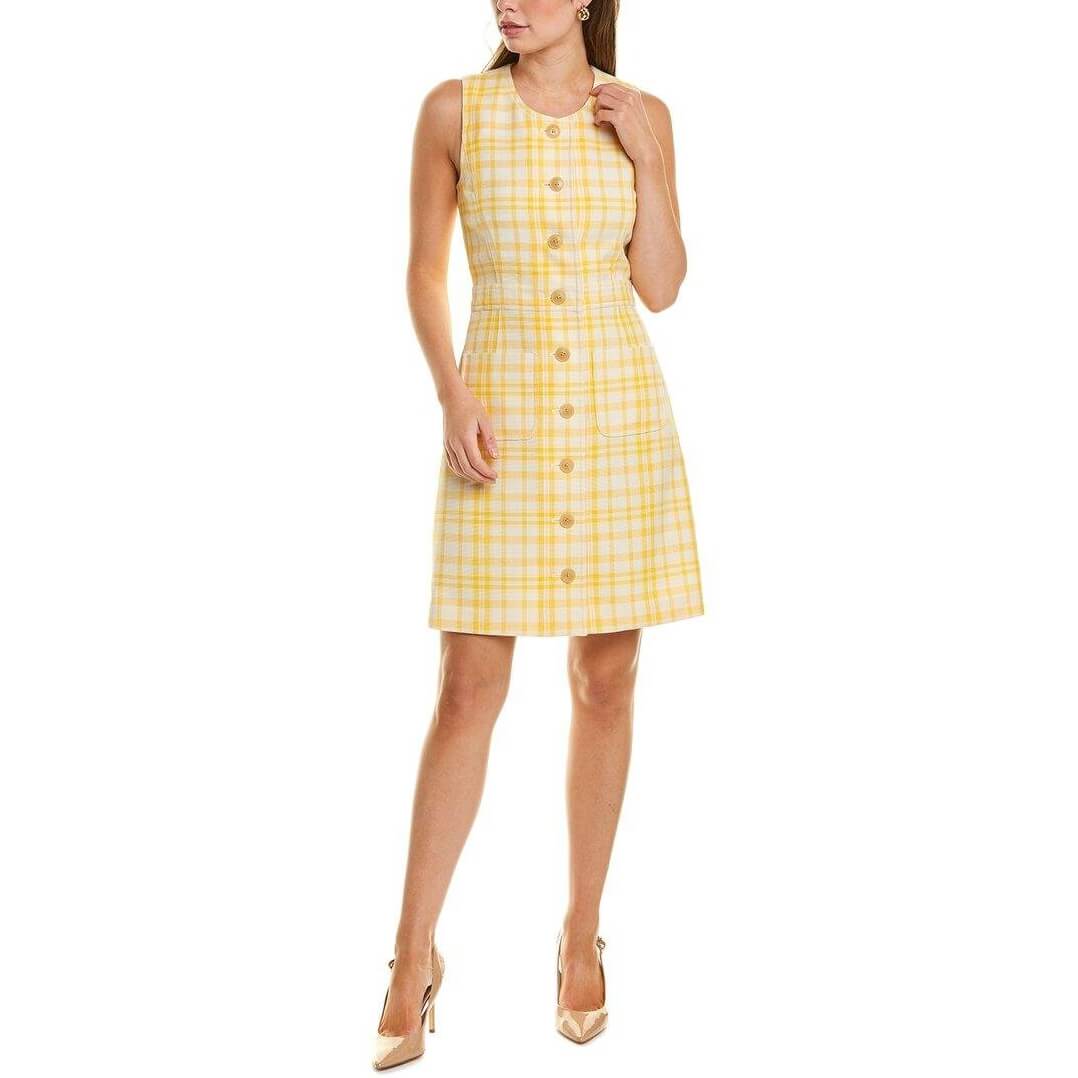 Tory Burch Plaid Print Jacquard Shift Dress