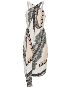 Reiss Hope Scarf-Print Wrap Dress