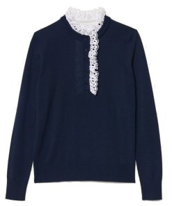 Sandro Colane Eyelet Detail Wool Blend Sweater