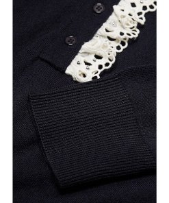 Sandro Colane Eyelet Detail Wool Blend Sweater