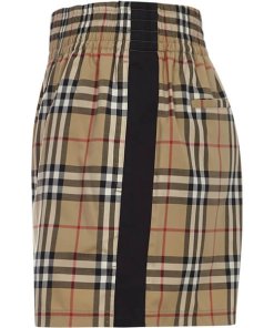 Burberry Vintage Check Side-Stripe Stretch Cotton Shorts