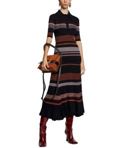 Proenza Schouler Zig-Zag Stripe Knit Midi Skirt