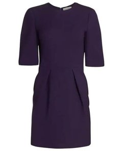 Alexander McQueen Puff Sleeve Wool Blend Minidress