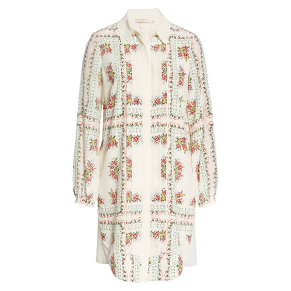 open lace back dress Juni Printed Poplin Dress in Green White Multi