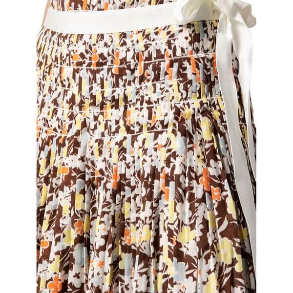 Tory Burch Pleated Tie Wrap Voile Skirt - Image 5