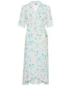 Ganni Floral Crêpe Wrap Dress