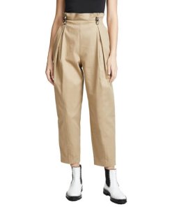 Alexander Wang Studded Belt-Loop Paperbag-Waist Pants
