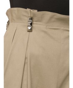 Alexander Wang Studded Belt-Loop Paperbag-Waist Pants
