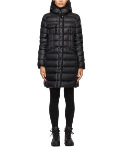 Moncler Hermine Grosgrain-Trim Down Coat – evaChic