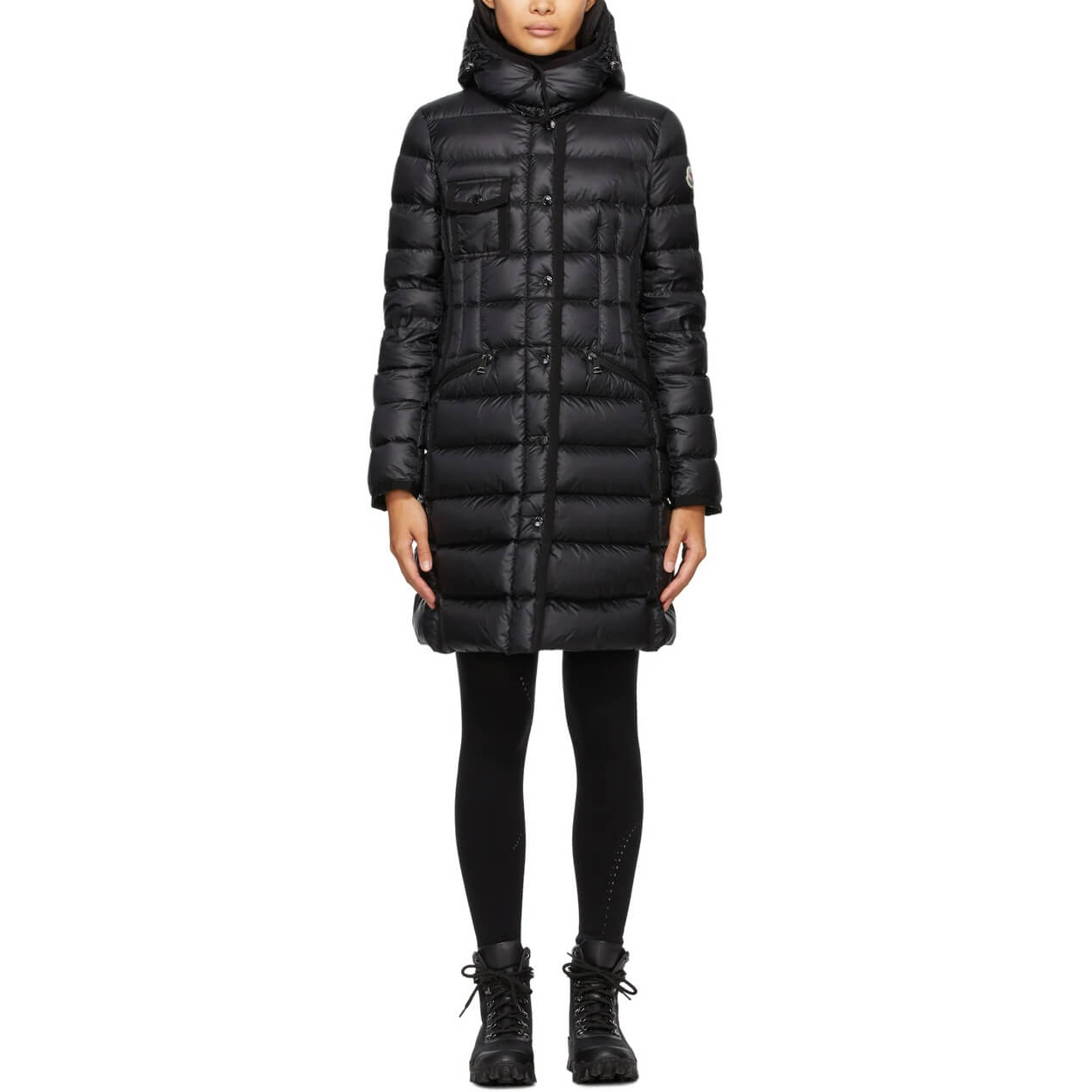 Moncler Hermine Grosgrain-Trim Down Coat – evaChic