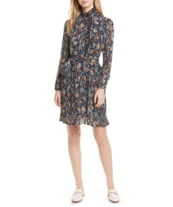 Tory Burch Deneuve Floral-Print Plissé Dress