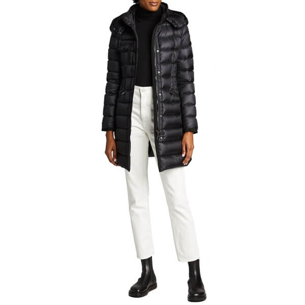 Moncler Hermine Grosgrain-Trim Down Coat – evaChic
