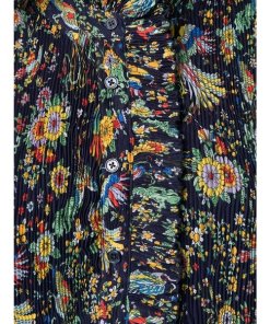 Tory Burch Deneuve Floral-Print Plissé Dress