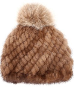 Max Mara Delia Tricot Mink Beanie Hat