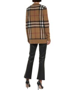 Burberry Willah Oversized Check Cashmere & Wool Cardigan