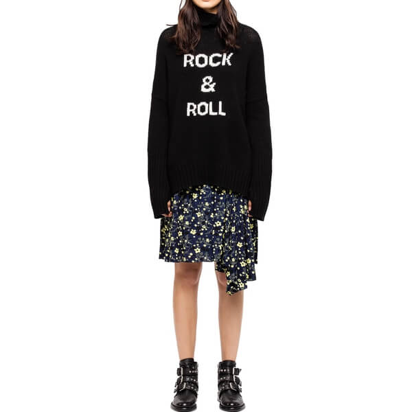 Zadig & Voltaire Alma Rock & Roll Merino Wool Turtleneck Sweater