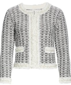 Alice + Olivia Georgia Embellished Tweed Sweater Jacket