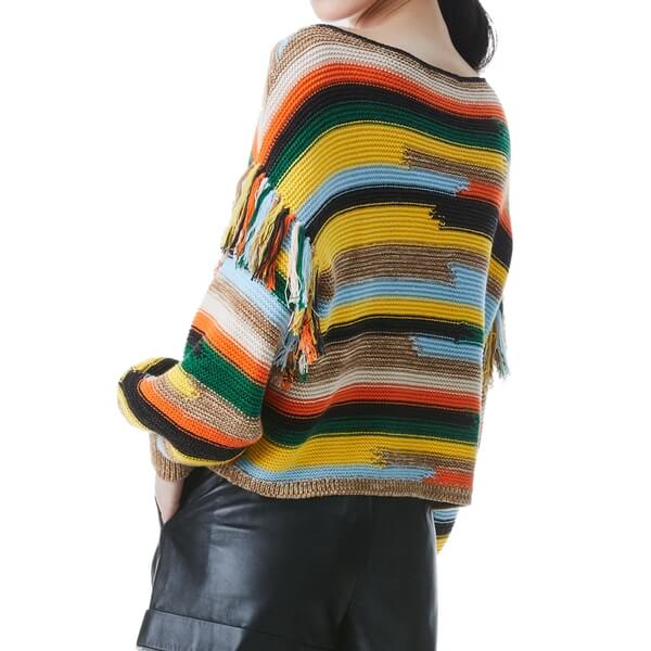 Alice + Olivia Claudette Fringe Sweater