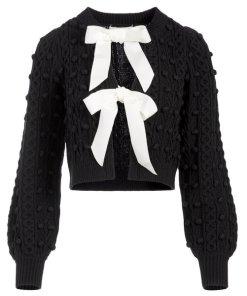 Alice + Olivia Kitty Puff Sleeve Cardigan
