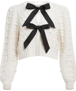 Alice + Olivia Kitty Puff Sleeve Cardigan