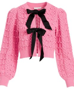 Alice + Olivia Kitty Puff Sleeve Cardigan