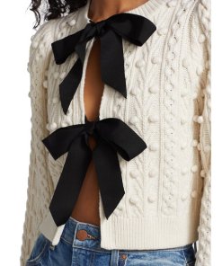 Alice + Olivia Kitty Puff Sleeve Cardigan