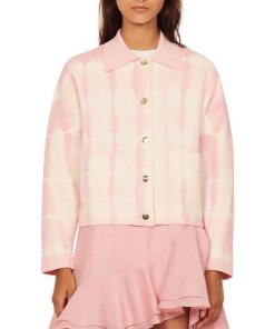 Sandro Emmery Smiley Short Tie-Dye Coatigan