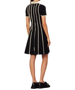 Sandro Flore Two-Tone Knit Dress