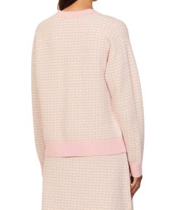 Sandro Brandy V-Neck Tweed Cardigan