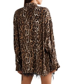R13 Oversized Leopard-Print Cowboy Shirt