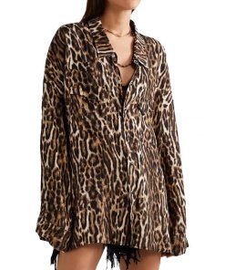 R13 Oversized Leopard-Print Cowboy Shirt