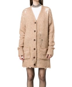 R13 Wool Distressed Knitted Cardigan