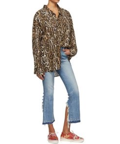 R13 Oversized Leopard-Print Cowboy Shirt