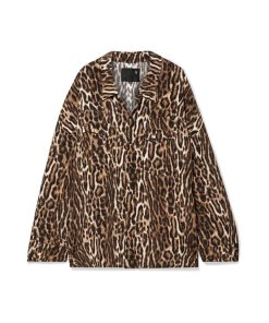 R13 Oversized Leopard-Print Cowboy Shirt