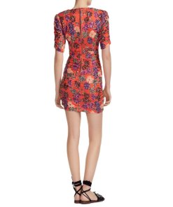Maje Razul Sequined Floral Sheath Mini Dress
