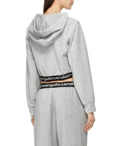 Alexanderwang.T Logo Corduroy Cropped Hoodie