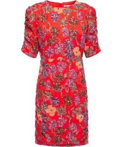 Maje Razul Sequined Floral Sheath Mini Dress