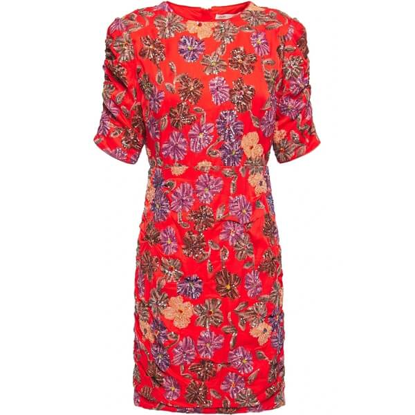 Maje Razul Sequined Floral Sheath Mini Dress  evaChic
